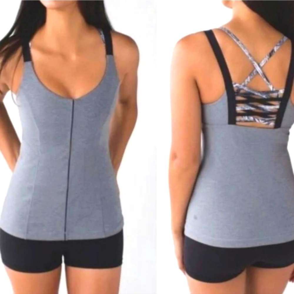 EUC Lululemon Hot To Street Strappy Back Tank Top - Size 8 Gray